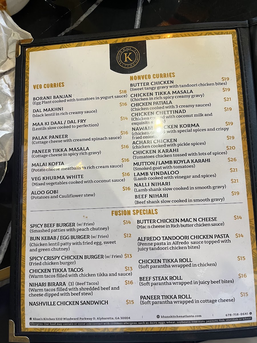 Menu Khan's Kitchen-1